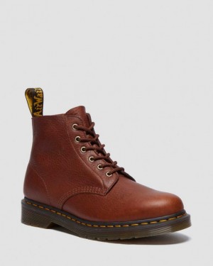 Dr. Martens 101 Ambassador Leather Ankle Boots Brązowe | SN-DM84910