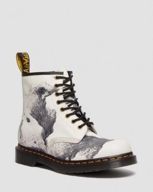 Dr. Martens 1460 Tate 'Decalcomania' Backhand Leather Lace Up Boots Kolorowe | SN-DM84826