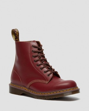 Dr. Martens 1460 Vintage Made in England Lace Up Boots Czerwone | SN-DM84234