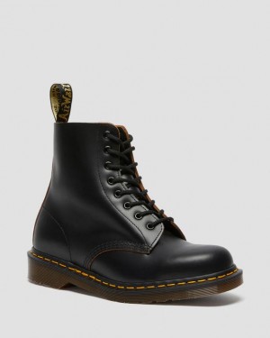 Dr. Martens 1460 Vintage Made in England Lace Up Boots Czarne | SN-DM84855