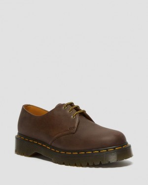 Dr. Martens 1461 Bex Crazy Horse Leather Oxford Shoes Ciemny Brązowe | SN-DM84559