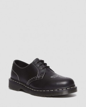 Dr. Martens 1461 Gothic Americana Leather Oxford Shoes Czarne | SN-DM84511