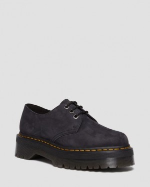 Dr. Martens 1461 II Tumbled Nubuck Leather Platform Casual Shoes Szare | SN-DM84738
