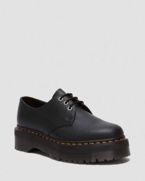 Dr. Martens 1461 Platform Genix Nappa Reclaimed Leather Oxford Shoes Czarne | SN-DM85062