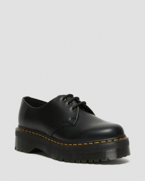 Dr. Martens 1461 Smooth Leather Platform Shoes Czarne | SN-DM84570