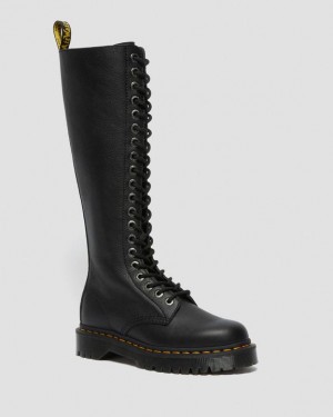 Dr. Martens 1B60 Bex Pisa Leather Knee High Boots Czarne | SN-DM84677