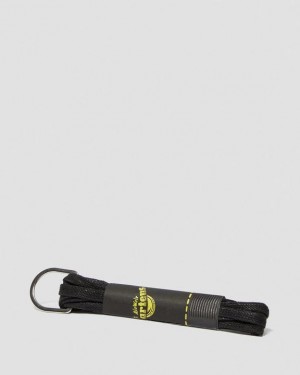 Dr. Martens 26 Inch Waxed Flat Shoe Laces (3 Eye) Czarne | SN-DM85205