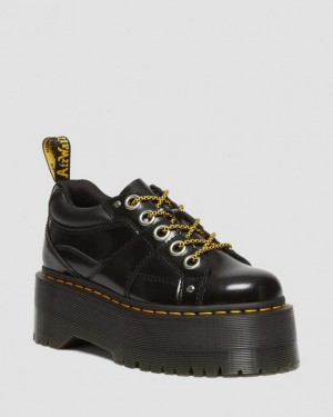 Dr. Martens 5-Eye Max Buttero Leather Platform Shoes Czarne | SN-DM84730