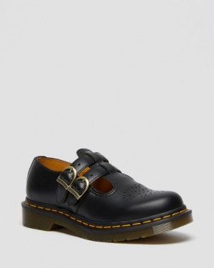 Dr. Martens 8065 Smooth Leather Mary Jane Shoes Czarne | SN-DM84475