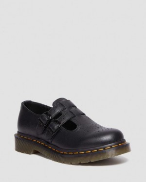 Dr. Martens 8065 Virginia Leather Mary Jane Shoes Czarne | SN-DM84466