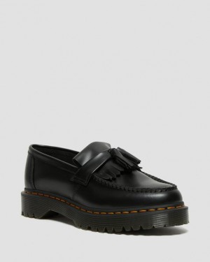 Dr. Martens Adrian Bex Smooth Leather Tassel Loafers Czarne | SN-DM84500