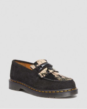 Dr. Martens Adrian Snaffle Hair-on Loafer Black/Beige | SN-DM84482