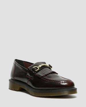 Dr. Martens Adrian Snaffle Smooth Leather Kiltie Loafers Różowe Czerwone | SN-DM84493