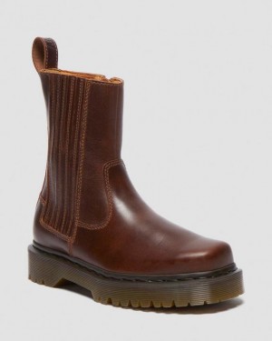 Dr. Martens Amaayah Lo Leather Boots Brązowe | SN-DM84698