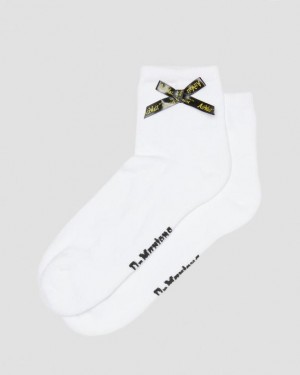 Dr. Martens Ankle Bow Organic Cotton Blend Socks Białe | SN-DM85224