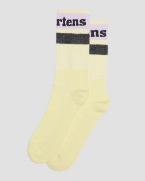 Dr. Martens Athletic Logo Organic Cotton Blend Socks Cytrynowy Żółte | SN-DM85218