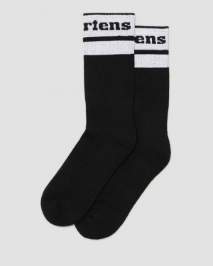 Dr. Martens Athletic Logo Organic Cotton Blend Socks Black/White | SN-DM85245