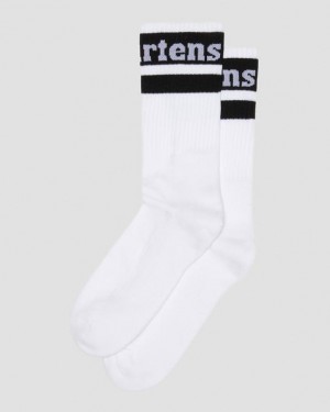 Dr. Martens Athletic Logo Organic Cotton Blend Socks White/Black | SN-DM85246