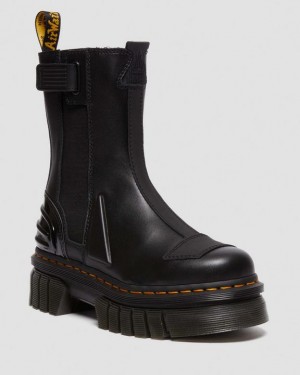 Dr. Martens Audrick Alternative Leather Chelsea Hi Platform Boots Czarne | SN-DM85114