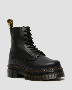 Dr. Martens Audrick Nappa Leather Platform Ankle Boots Czarne | SN-DM84259