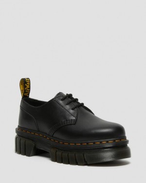 Dr. Martens Audrick Nappa Leather Platform Shoes Czarne | SN-DM84721