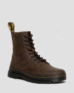 Dr. Martens Combs Crazy Horse Leather Casual Boots Brązowe | SN-DM84410