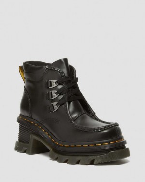 Dr. Martens Corran 3-Eye Atlas Leather Heeled Boots Czarne | SN-DM84372
