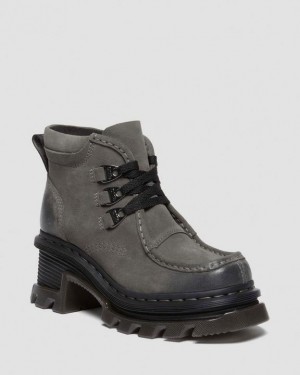 Dr. Martens Corran 3-Eye Suede Heeled Boots Szare | SN-DM84388