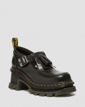 Dr. Martens Corran Atlas Leather Mary Jane Heeled Shoes Czarne | SN-DM84457