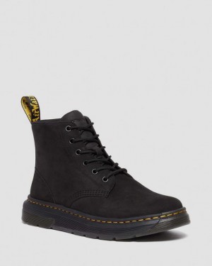 Dr. Martens Crewson Buffbuck Leather Casual Chukka Boots Czarne | SN-DM84874