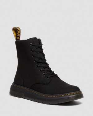 Dr. Martens Crewson Nubuck Leather Everyday Boots Czarne | SN-DM84398