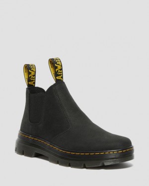 Dr. Martens Hardie II Skórzane Chelsea Robocze Boots Czarne | SN-DM84920