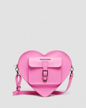 Dr. Martens Heart Shaped Leather Backpack Różowe | SN-DM84772