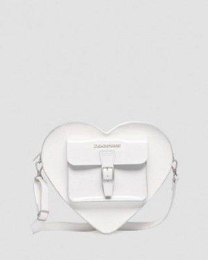 Dr. Martens Heart Shaped Leather Backpack Białe | SN-DM84787