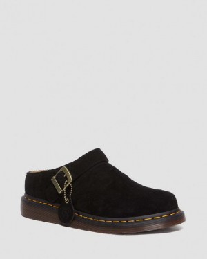 Dr. Martens Isham Desert Oasis Suede Mules Czarne | SN-DM84600