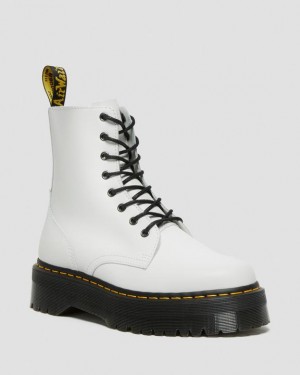 Dr. Martens Jadon Boot Smooth Leather Platforms Białe | SN-DM85135