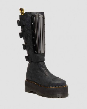 Dr. Martens Jadon Max Boot Hi Buckle Platforms Czarne | SN-DM84671