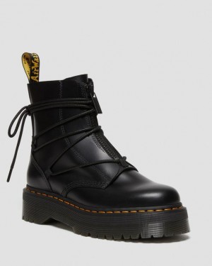 Dr. Martens Jarrick II Laced Leather Platform Boots Czarne | SN-DM84660