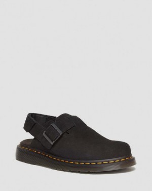 Dr. Martens Jorge II Suede Slingback Mules Czarne | SN-DM85097