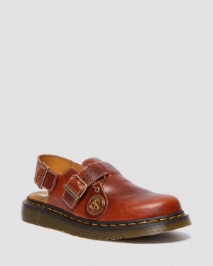 Dr. Martens Jorge Made in England Classic Leather Slingback Mules Brązowe | SN-DM84584