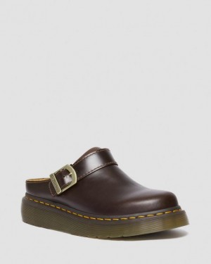 Dr. Martens Laketen Atlas Leather Slingback Platform Mules Jasny Brązowe | SN-DM85094