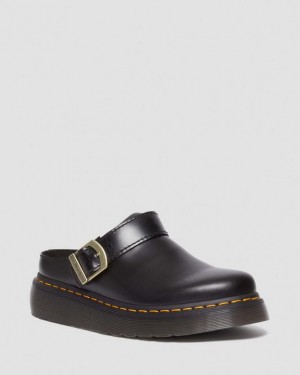 Dr. Martens Laketen Atlas Leather Slingback Platform Mules Czarne | SN-DM85095