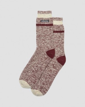 Dr. Martens Marl Organic Socks Bordowe | SN-DM85248