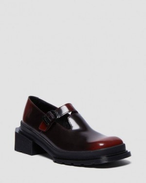 Dr. Martens Maybole Square Toe Mary Jane Shoes Czerwone | SN-DM84474