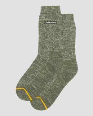 Dr. Martens Merino Organic Cotton Blend Socks Khaki | SN-DM85247