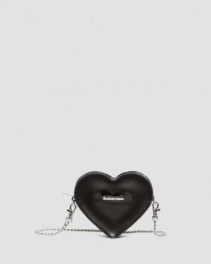 Dr. Martens Mini Heart Shaped Kiev & Patent Leather Bag Czarne | SN-DM84766