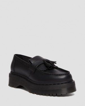 Dr. Martens Vegan Adrian Felix Platform Tassel Loafers Czarne | SN-DM85147