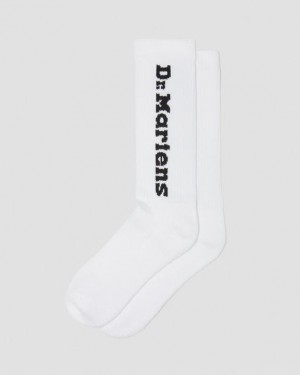 Dr. Martens Vertical Logo Cotton Blend Socks Black Białe | SN-DM85231