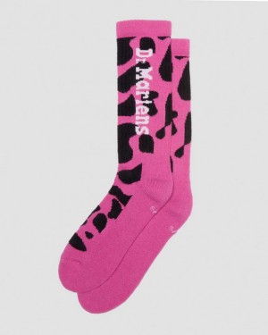 Dr. Martens Vertical Logo Print Cotton Blend Socks Różowe | SN-DM85230