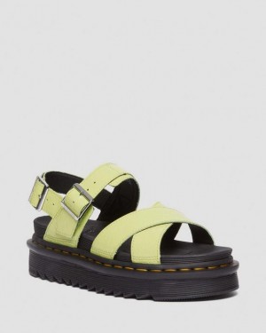 Dr. Martens Voss II Distressed Patent Leather Sandals Głęboka Zielone | SN-DM84633